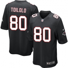Men's Nike Atlanta Falcons #80 Levine Toilolo Game Black Alternate NFL Jersey