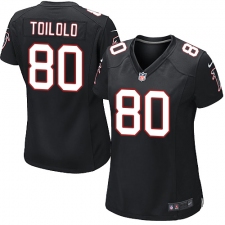 Women's Nike Atlanta Falcons #80 Levine Toilolo Game Black Alternate NFL Jersey