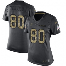 Women's Nike Atlanta Falcons #80 Levine Toilolo Limited Black 2016 Salute to Service NFL Jersey