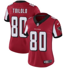 Women's Nike Atlanta Falcons #80 Levine Toilolo Red Team Color Vapor Untouchable Limited Player NFL Jersey