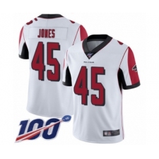 Men's Atlanta Falcons #45 Deion Jones White Vapor Untouchable Limited Player 100th Season Football Jersey