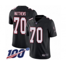 Men's Atlanta Falcons #70 Jake Matthews Black Alternate Vapor Untouchable Limited Player 100th Season Football Jersey