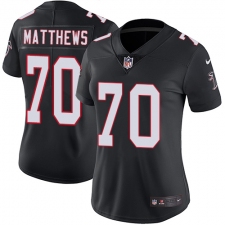 Women's Nike Atlanta Falcons #70 Jake Matthews Elite Black Alternate NFL Jersey