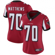 Women's Nike Atlanta Falcons #70 Jake Matthews Red Team Color Vapor Untouchable Limited Player NFL Jersey