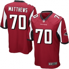 Youth Nike Atlanta Falcons #70 Jake Matthews Game Red Team Color NFL Jersey