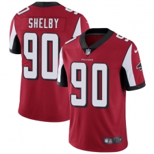 Men's Nike Atlanta Falcons #90 Derrick Shelby Red Team Color Vapor Untouchable Limited Player NFL Jersey