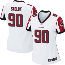 Women's Nike Atlanta Falcons #90 Derrick Shelby Game White NFL Jersey