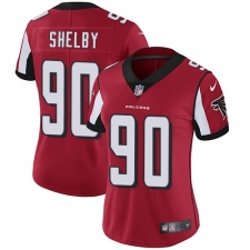 Women's Nike Atlanta Falcons #90 Derrick Shelby Red Team Color Vapor Untouchable Limited Player NFL Jersey