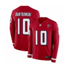 Men's Nike Atlanta Falcons #10 Steve Bartkowski Limited Red Therma Long Sleeve NFL Jersey