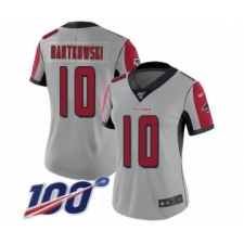 Women's Atlanta Falcons #10 Steve Bartkowski Limited Silver Inverted Legend 100th Season Football Jersey