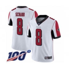 Men's Atlanta Falcons #8 Matt Schaub White Vapor Untouchable Limited Player 100th Season Football Jersey
