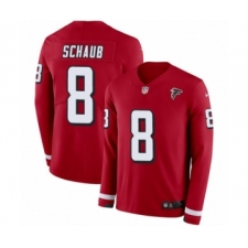 Men's Nike Atlanta Falcons #8 Matt Schaub Limited Red Therma Long Sleeve NFL Jersey
