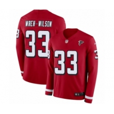 Men's Nike Atlanta Falcons #33 Blidi Wreh-Wilson Limited Red Therma Long Sleeve NFL Jersey
