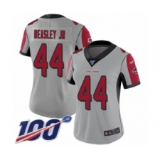 Women's Atlanta Falcons #44 Vic Beasley Limited Silver Inverted Legend 100th Season Football Jersey