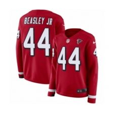 Women's Nike Atlanta Falcons #44 Vic Beasley Limited Red Therma Long Sleeve NFL Jersey