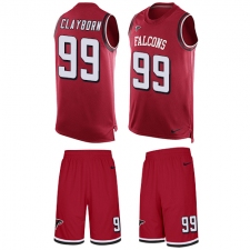 Men's Nike Atlanta Falcons #99 Adrian Clayborn Limited Red Tank Top Suit NFL Jersey