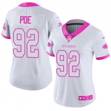 Women's Nike Atlanta Falcons #92 Dontari Poe Limited White/Pink Rush Fashion NFL Jersey