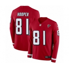 Men's Nike Atlanta Falcons #81 Austin Hooper Limited Red Therma Long Sleeve NFL Jersey