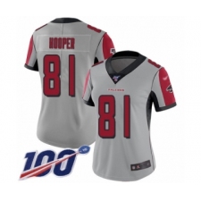 Women's Atlanta Falcons #81 Austin Hooper Limited Silver Inverted Legend 100th Season Football Jersey
