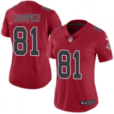 Women's Nike Atlanta Falcons #81 Austin Hooper Limited Red Rush Vapor Untouchable NFL Jersey