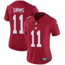 Women's Nike New York Giants #11 Phil Simms Red Alternate Vapor Untouchable Limited Player NFL Jersey