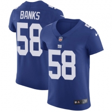 Men's Nike New York Giants #58 Carl Banks Elite Royal Blue Team Color NFL Jersey