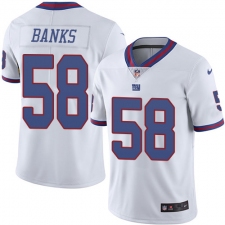 Men's Nike New York Giants #58 Carl Banks Elite White Rush Vapor Untouchable NFL Jersey