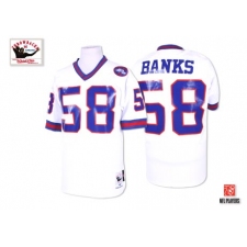 Mitchell and Ness New York Giants #58 Carl Banks White Authentic Throwback NFL Jersey