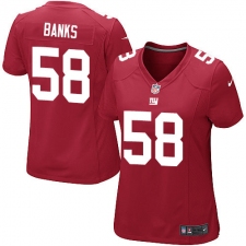 Women's Nike New York Giants #58 Carl Banks Game Red Alternate NFL Jersey