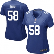 Women's Nike New York Giants #58 Carl Banks Game Royal Blue Team Color NFL Jersey