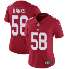 Women's Nike New York Giants #58 Carl Banks Red Alternate Vapor Untouchable Limited Player NFL Jersey