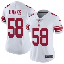 Women's Nike New York Giants #58 Carl Banks White Vapor Untouchable Limited Player NFL Jersey