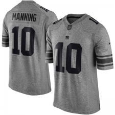 Men's Nike New York Giants #10 Eli Manning Limited Gray Gridiron NFL Jersey