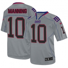 Youth Nike New York Giants #10 Eli Manning Elite Lights Out Grey NFL Jersey