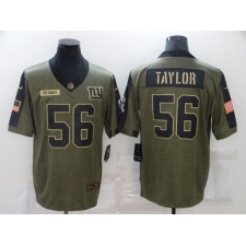 Men's New York Giants #56 Lawrence Taylor Nike Olive 2021 Salute To Service Limited Player Jersey