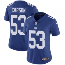 Women's Nike New York Giants #53 Harry Carson Elite Royal Blue Team Color NFL Jersey