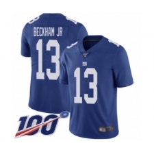 Men's New York Giants #13 Odell Beckham Jr Royal Blue Team Color Vapor Untouchable Limited Player 100th Season Football Jersey