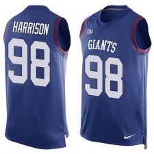 Men's Nike New York Giants #98 Damon Harrison Limited Royal Blue Player Name & Number Tank Top NFL Jersey
