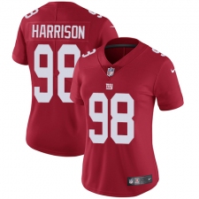 Women's Nike New York Giants #98 Damon Harrison Elite Red Alternate NFL Jersey