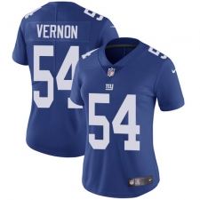 Women's Nike New York Giants #54 Olivier Vernon Elite Royal Blue Team Color NFL Jersey