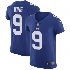 Men's Nike New York Giants #9 Brad Wing Elite Royal Blue Team Color NFL Jersey