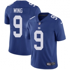 Men's Nike New York Giants #9 Brad Wing Royal Blue Team Color Vapor Untouchable Limited Player NFL Jersey