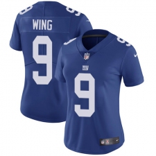 Women's Nike New York Giants #9 Brad Wing Royal Blue Team Color Vapor Untouchable Limited Player NFL Jersey