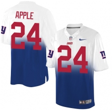 Men's Nike New York Giants #24 Eli Apple Elite White/Royal Blue Fadeaway NFL Jersey