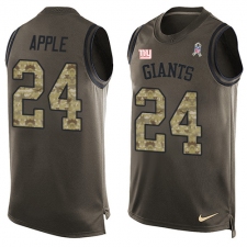 Men's Nike New York Giants #24 Eli Apple Limited Green Salute to Service Tank Top NFL Jersey