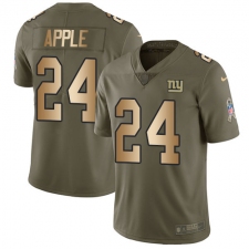 Men's Nike New York Giants #24 Eli Apple Limited Olive/Gold 2017 Salute to Service NFL Jersey