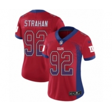 Women's Nike New York Giants #92 Michael Strahan Limited Red Rush Drift Fashion NFL Jersey