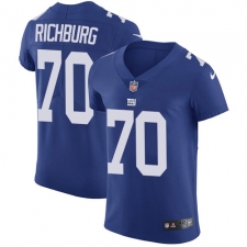 Men's Nike New York Giants #70 Weston Richburg Elite Royal Blue Team Color NFL Jersey