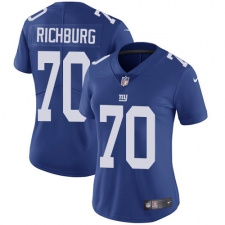 Women's Nike New York Giants #70 Weston Richburg Elite Royal Blue Team Color NFL Jersey