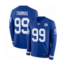 Men's Nike New York Giants #99 Robert Thomas Limited Royal Blue Therma Long Sleeve NFL Jersey